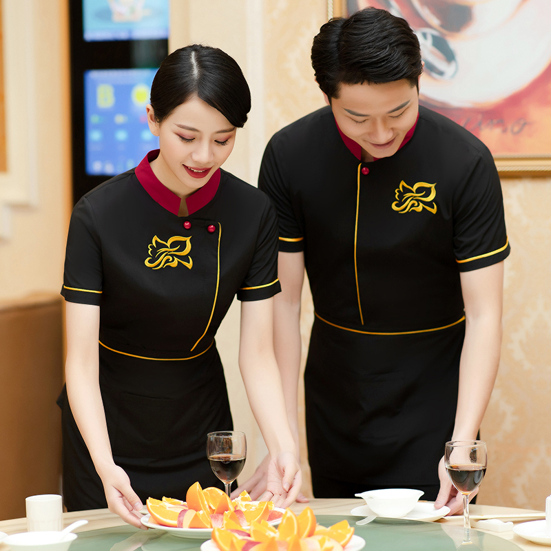 广州酒店宾馆餐饮工作服，服务员工作服定做。